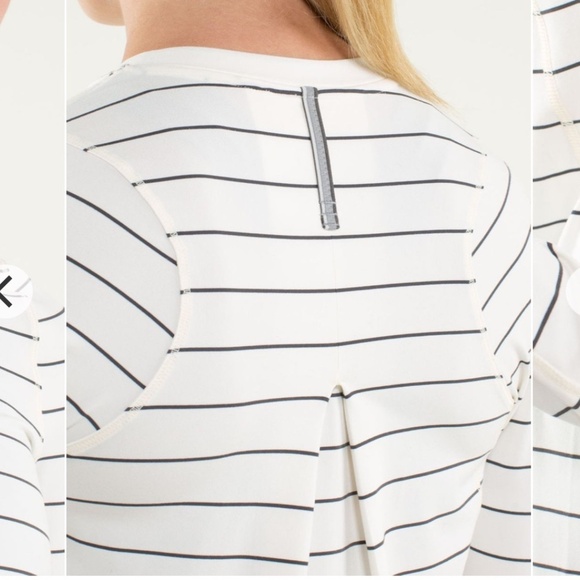 Lululemon Tuck And Flow Long Sleeve Slalom Stripe Angel Wing Sz 6 ( no size dot) - Picture 3 of 12